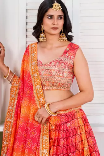 Orange Lehenga Set