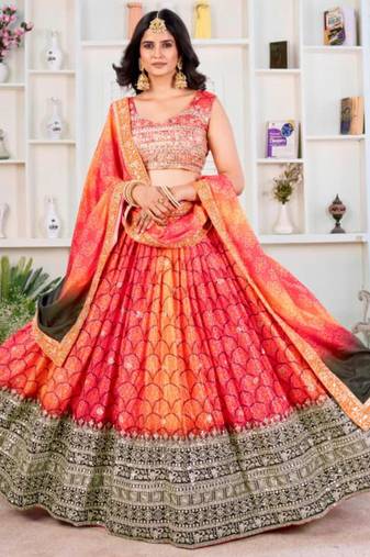 Orange Lehenga Set