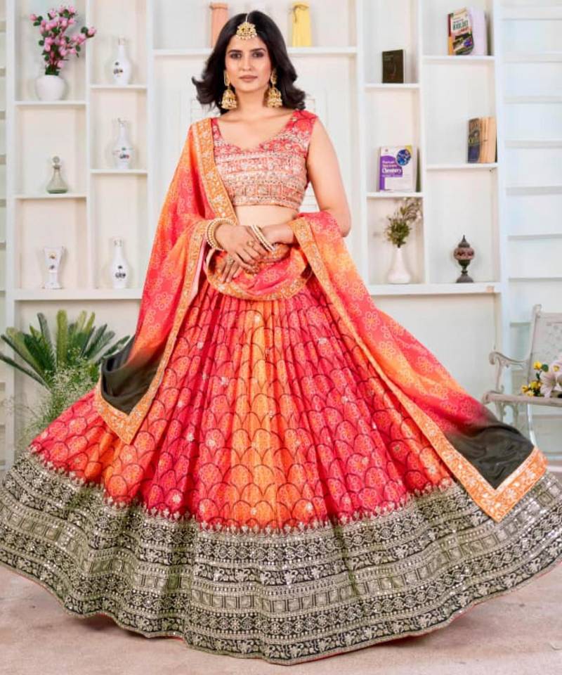 Orange Lehenga Set