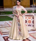 Beige Minimal Lehenga Set