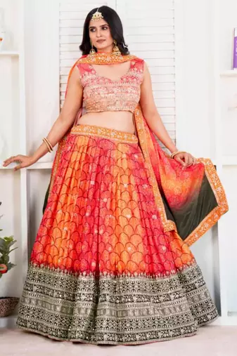 Orange Lehenga Set
