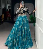 Black and Teal Designer Lehenga