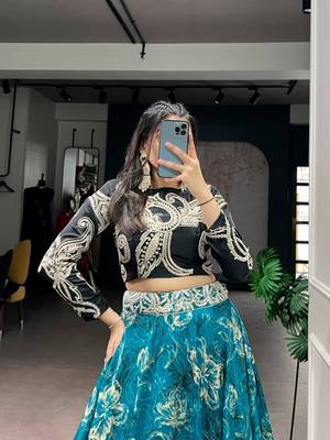 Black and Teal Designer Lehenga 2