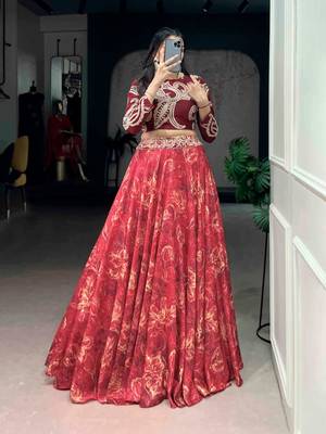 Red Floral Lehenga Set 1