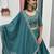 Teal-green Embroidered Lehenga Set