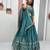Teal-green Embroidered Lehenga Set