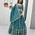 Teal-green Embroidered Lehenga Set