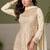 Cream embroidery real georgette salwar suit