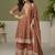 Brown embroidery real georgette salwar suit