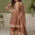 Brown embroidery real georgette salwar suit