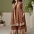 Brown embroidery real georgette salwar suit