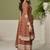 Brown embroidery real georgette salwar suit