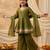 Girl's crunchy silk a-line kurta palazzo with dupatta set