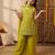 Girl's crunchy silk sequins embroidered kurta palazzo with dupatta set