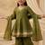 Girl's crunchy silk a-line kurta palazzo with dupatta set
