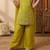 Girl's crunchy silk sequins embroidered kurta palazzo with dupatta set