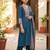 Girl's silk blend digital printed anarkali kurta pant with dupatta set