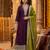 Girl's vichitra silk sequins embroidered anarkali kurta pant with dupatta set
