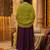 Girl's vichitra silk sequins embroidered anarkali kurta pant with dupatta set