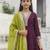 Girl's art silk embroidered anarkali kurta pant with dupatta set