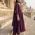 Girl's vichitra silk sequins embroidered anarkali kurta pant with dupatta set