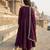 Girl's vichitra silk sequins embroidered anarkali kurta pant with dupatta set