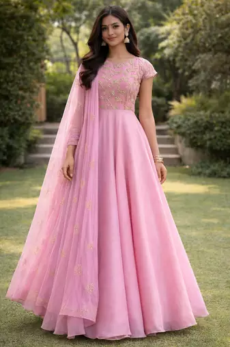 Purple gota suit with dupatta