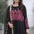 Black embroidered kurta with dupatta