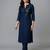 Navy embroidered rayon kurta set