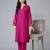 Pink embroidered rayon kurta set