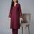 Maroon embroidered rayon kurta set