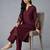 Maroon embroidered rayon kurta set