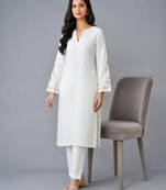 Navy embroidered rayon kurta set