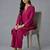 Pink embroidered rayon kurta set