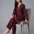 Maroon embroidered rayon kurta set