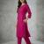 Pink embroidered rayon kurta set
