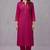 Pink embroidered rayon kurta set