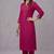 Pink embroidered rayon kurta set