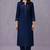 Navy embroidered rayon kurta set