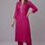Pink embroidered rayon kurta set