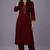 Maroon embroidered rayon kurta set
