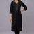 Black embroidered rayon kurta set