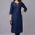 Navy embroidered rayon kurta set