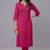 Pink embroidered rayon kurta set