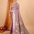 Light purple woven self design embellished pure silk banarasi saree with blouse