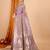 Light purple woven self design embellished pure silk banarasi saree with blouse