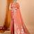 Salmon woven self design embellished pure silk banarasi saree with blouse