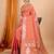 Salmon woven self design embellished pure silk banarasi saree with blouse
