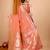 Salmon woven self design embellished pure silk banarasi saree with blouse