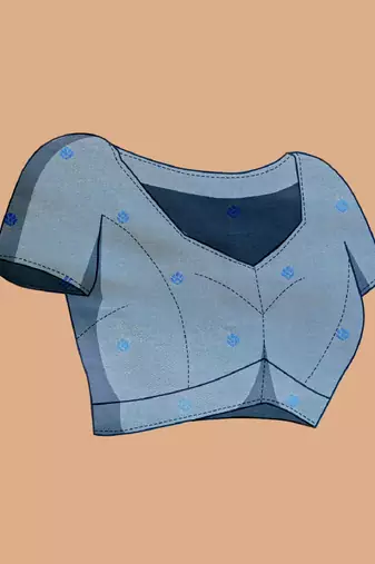 Grey woven self design embellished pure silk banarasi saree with blouse
